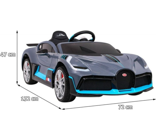 Дитяча акумуляторна машинка Bugatti Divo Сіра