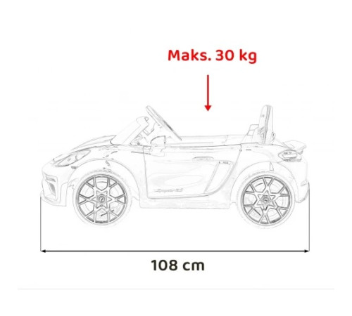 Дитяча акумуляторна машинка Porsche 718 Біла