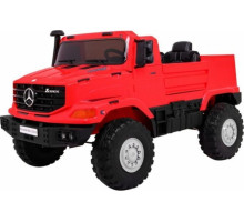 Дитяча акумуляторна машина Mercedes-Benz Zetros Red + 2-місний + Багажне відділення + Пульт