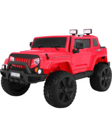 Дитяча акумуляторна машина Mighty Jeep Red + 2 місця + привід 4х4 + 2 багажника