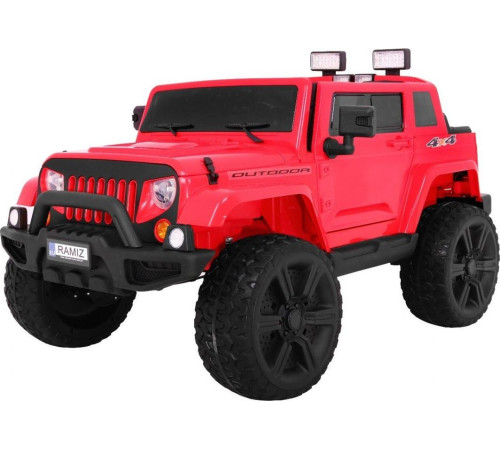 Дитяча акумуляторна машина Mighty Jeep Red + 2 місця + привід 4х4 + 2 багажника