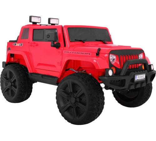 Дитяча акумуляторна машина Mighty Jeep Red + 2 місця + привід 4х4 + 2 багажника