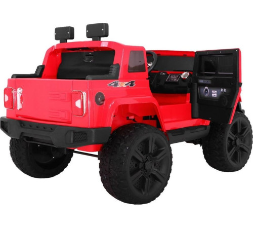 Дитяча акумуляторна машина Mighty Jeep Red + 2 місця + привід 4х4 + 2 багажника