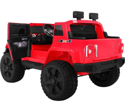 Дитяча акумуляторна машина Mighty Jeep Red + 2 місця + привід 4х4 + 2 багажника