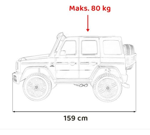 Дитяча акумуляторна машинка Mercedes Benz G63 AMG XXL MP4 Біла