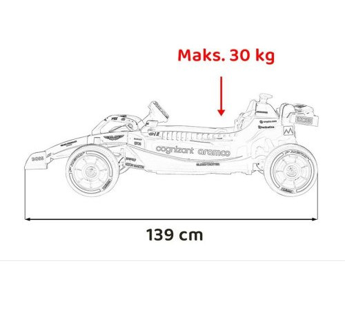Дитяча акумуляторна машинка Формули-1 Aston Martin Cognizant Aramco