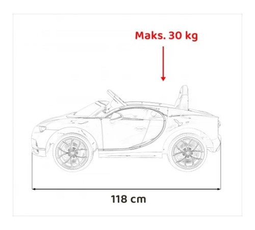 Дитяча акумуляторна машинка Bugatti Chiron Синя Дитяча акумуляторна машинка Bugatti Chiron Синя