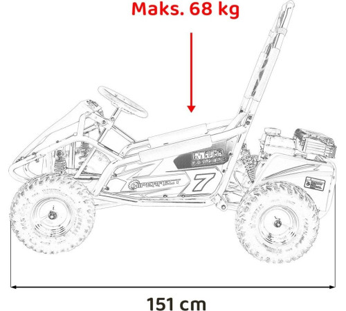 Дитячий акумуляторний картинг Gokart MUD MONSTER Чорний