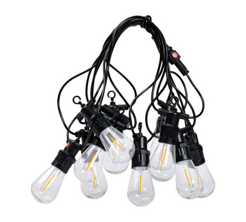 Ретро-гірлянда вулична 10 LED, 5 м, від мережі, теплий білий