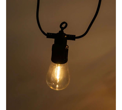 Ретро-гірлянда вулична 10 LED, 5 м, від мережі, теплий білий