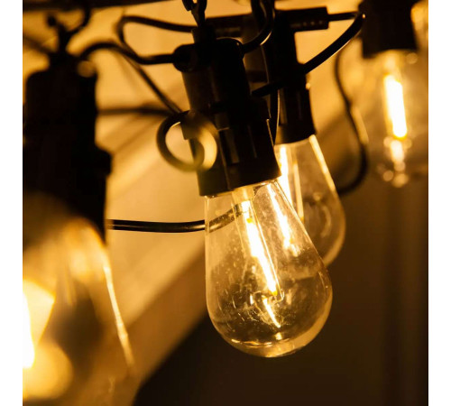 Ретро-гірлянда вулична 10 LED, 5 м, від мережі, теплий білий