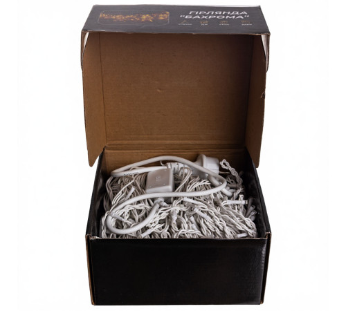 Гірлянда вулична Бахрома 405 LED, 25 м, від мережі, білий кабель, синій