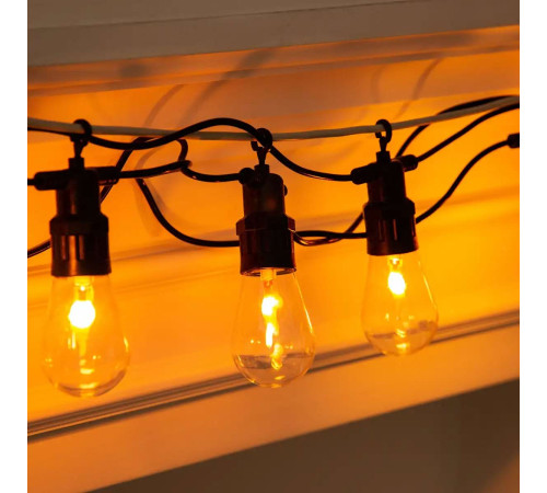 Ретро-гірлянда вулична 10 LED, 5 м, від мережі, імітація вогню