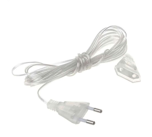 Подовжувач для гірлянди 5 м, прозорий кабель