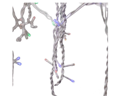 Гірлянда вулична Бахрома 6 м 120 LED, світлодіодна, білий кабель, 27 ниток, мультиколор