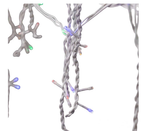 Гірлянда вулична Бахрома 6 м 120 LED, світлодіодна, білий кабель, 27 ниток, мультиколор