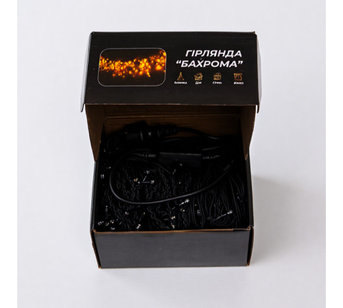 Гірлянда вулична Бахрома 405 LED, 25 м, від мережі, чорний кабель, білий