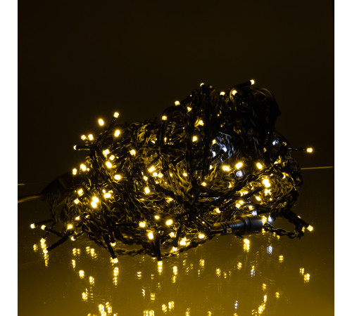 Гірлянда вулична Бахрома 405 LED, 25 м, від мережі, чорний кабель, жовтий