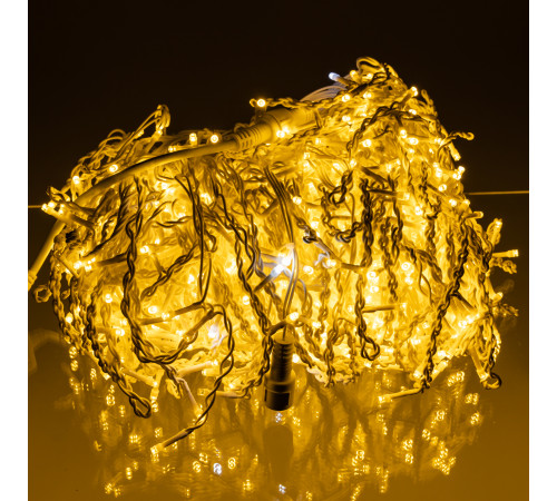 Гірлянда вулична Бахрома 840 LED, 50 м, від мережі, білий кабель, жовтий