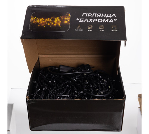 Гірлянда вулична Бахрома 840 LED, 50 м, від мережі, чорний кабель, мультиколор