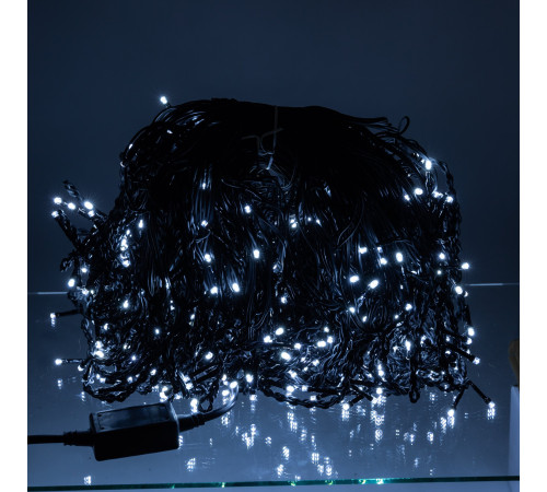 Гірлянда вулична Бахрома 840 LED, 50 м, від мережі, чорний кабель, білий