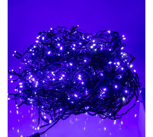 Гірлянда вулична Бахрома 840 LED, 50 м, від мережі, чорний кабель, синій