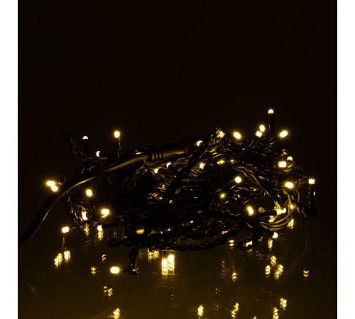Гірлянда вулична Бахрома 105 LED, 6 м, від мережі, чорний кабель, жовтий