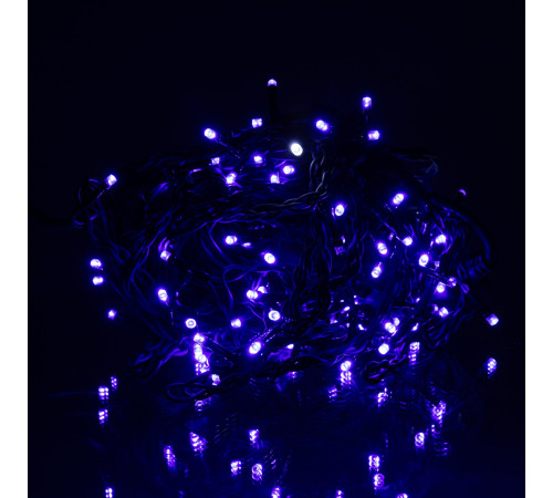 Гірлянда вулична Бахрома 105 LED, 6 м, від мережі, чорний кабель, синій