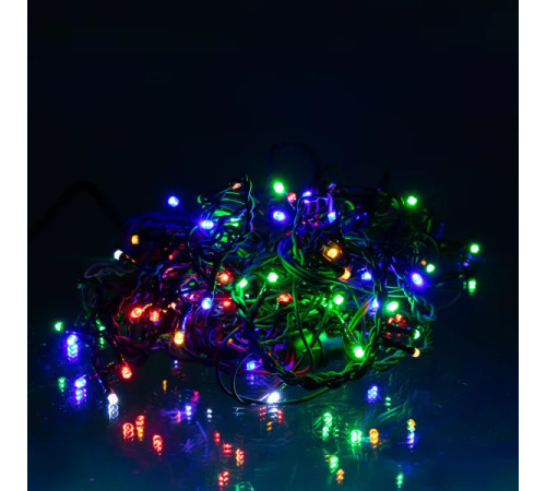 Гірлянда вулична Бахрома 105 LED, 6 м, від мережі, чорний кабель, мультиколор
