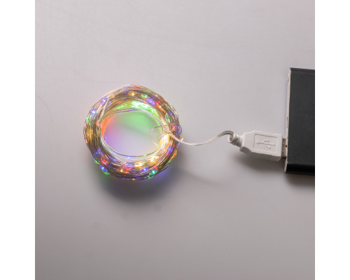 Гірлянда Роса нитка 200 LED, 20 м, USB, мультиколор