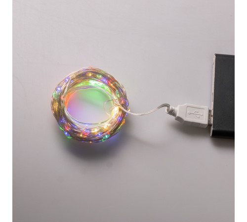 Гірлянда Роса нитка 200 LED, 20 м, USB, мультиколор