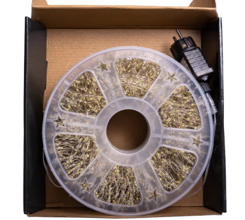 Гірлянда-нитка Роса Хвойна лапа 3000 LED, 100 м, від мережі, білий кабель, синій