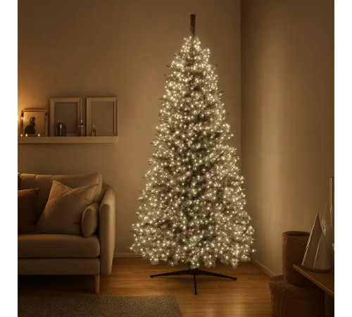 Гірлянда-нитка Роса Хвойна лапа 3000 LED, 100 м, від мережі, білий кабель, білий