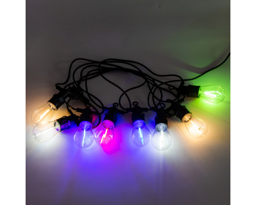 Ретро-гірлянда вулична 10 LED, 5 м, мультиколор