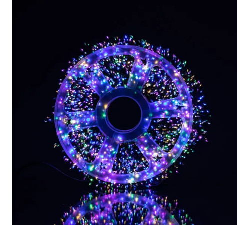 Гірлянда-нитка Роса Хвойна лапа 3000 LED, 100 м, від мережі, зелений кабель, мультиколор