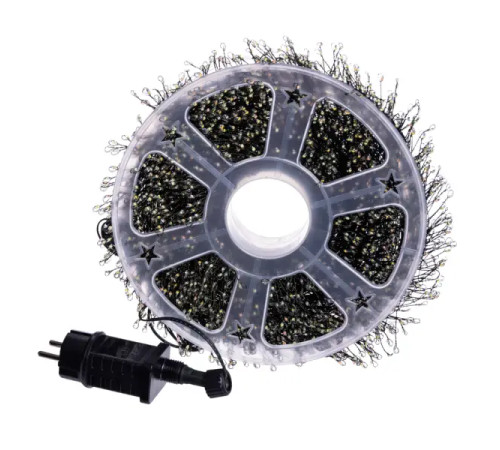 Гірлянда-нитка Роса Хвойна лапа 3000 LED, 100 м, від мережі, зелений кабель, мультиколор