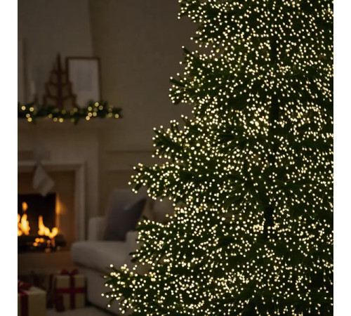 Гірлянда-нитка Роса Хвойна лапа 1500 LED, 50 м, від мережі, білий кабель, жовтий