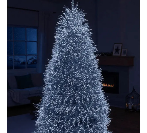 Гірлянда-нитка Роса Хвойна лапа 1500 LED, 50 м, від мережі, білий кабель, білий