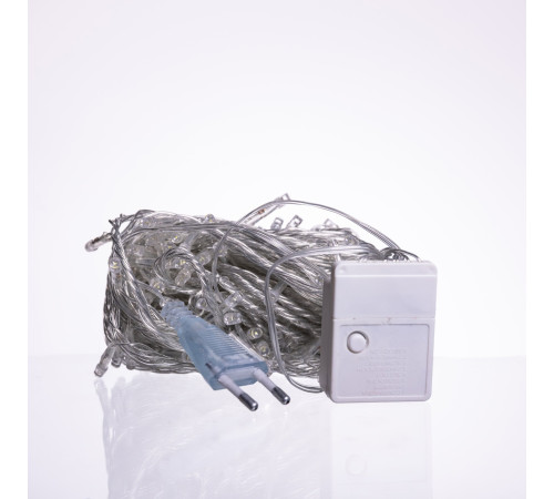 Гірлянда-нитка 120 LED 10 м, від мережі, прозорий кабель, білий