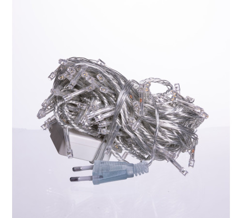 Гірлянда-нитка 120 LED, 10 м, від мережі, прозорий кабель, жовтий