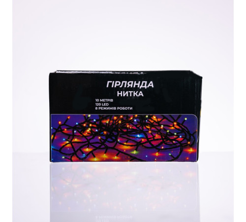 Гірлянда-нитка 120 LED, 10 м, від мережі, прозорий кабель, жовтий