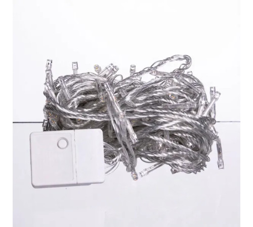 Гірлянда-нитка 160 LED, 16 м, від мережі, прозорий кабель, жовтий