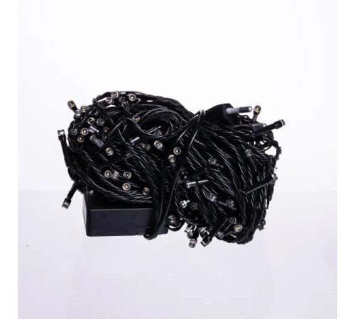 Гірлянда-нитка 160 LED, 16 м, від мережі, чорний кабель, жовтий