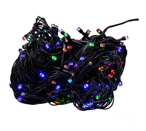 Гірлянда Нитка 500 LED, 22 м, чорний кабель, мультиколор Гірлянда Нитка 500 LED, 22 м, чорний кабель, мультиколор