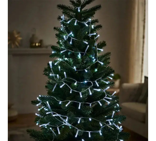 Гірлянда-нитка 180 LED, 18 м, від мережі, прозорий кабель, білий