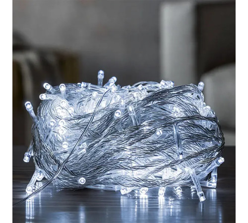 Гірлянда-нитка 180 LED, 18 м, від мережі, чорний кабель, жовтий