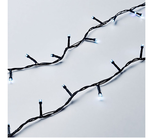 Гірлянда-нитка 220 LED, 22 м, від мережі, чорний кабель, білий