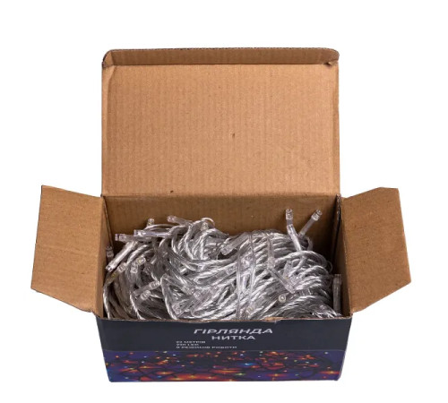 Гірлянда-нитка 220 LED, 22 м, від мережі, прозорий кабель, жовтий