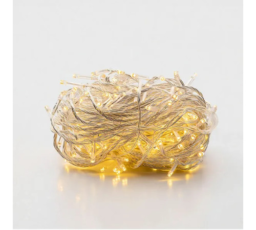 Гірлянда-нитка 220 LED, 22 м, від мережі, прозорий кабель, жовтий
