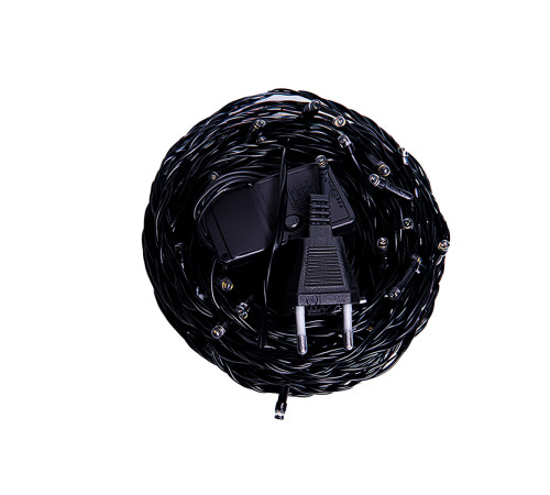 Гірлянда-нитка 220 LED, 22 м, від мережі, чорний кабель, жовтий